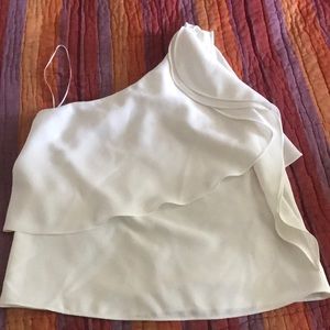 Intermix Ivory satin Back Crepe top